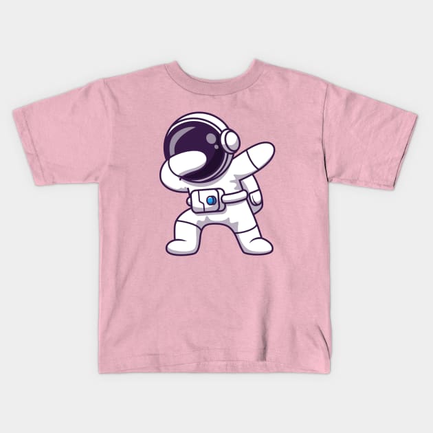 Astronaut Dabbing Cartoon Kids T-Shirt by Catalyst Labs